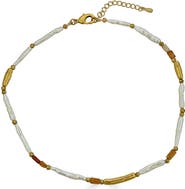 Loni Paul Jewelry Biwa Pearl and Garnet Necklace