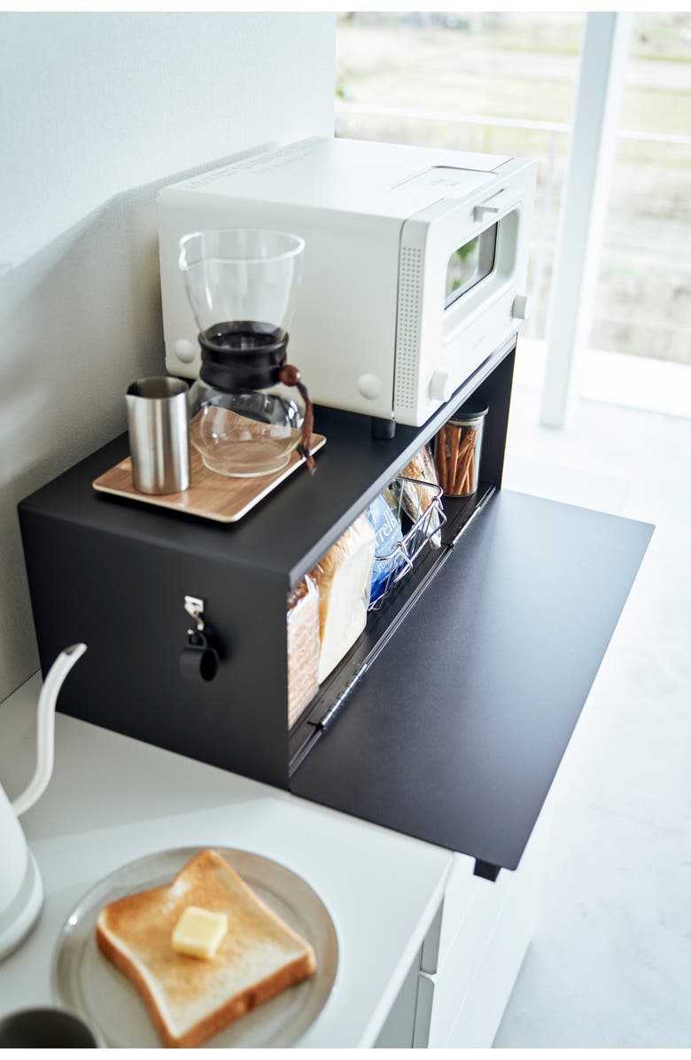 Yamazaki Wide Bread Box, Alternate, color, Black