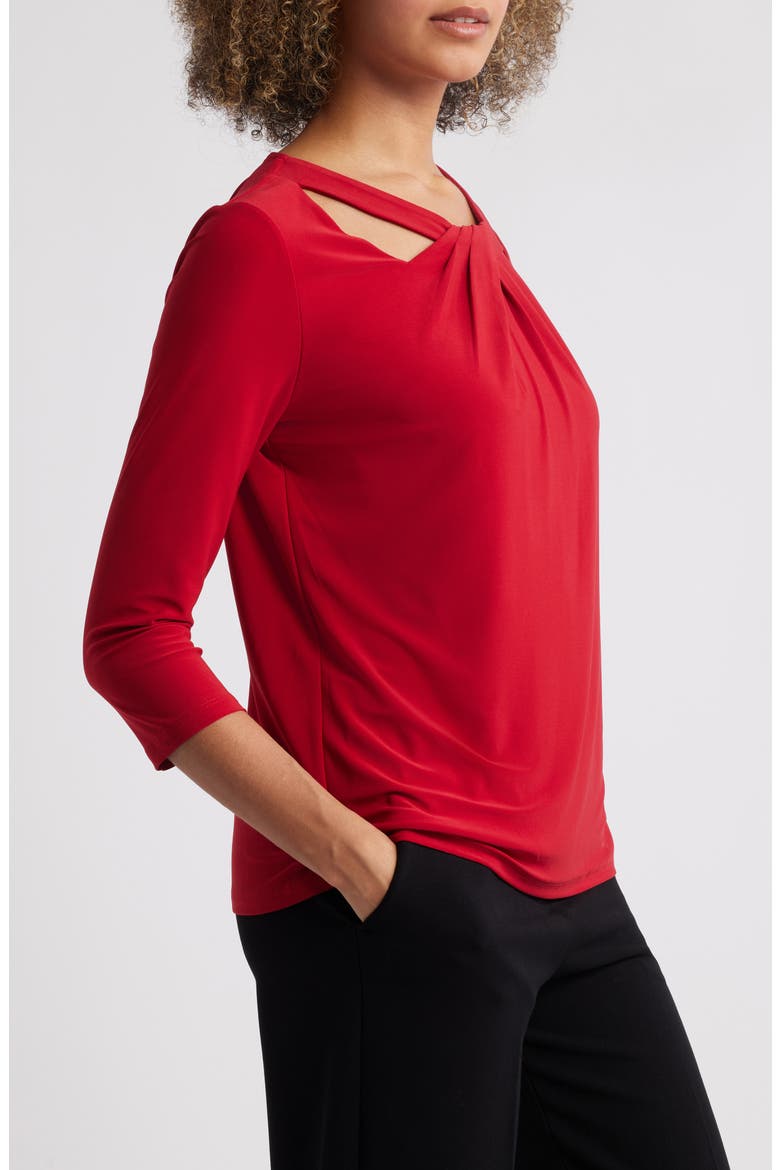 Sleeveless Twist Front Jersey Top, Alternate, color, FIRE RED