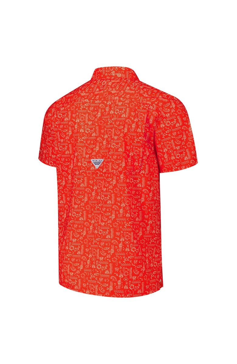Columbia Men's Columbia PFG Orange Cincinnati Bengals Super Slack Tide Omni-Wick Button-Up Shirt, Alternate, color, 