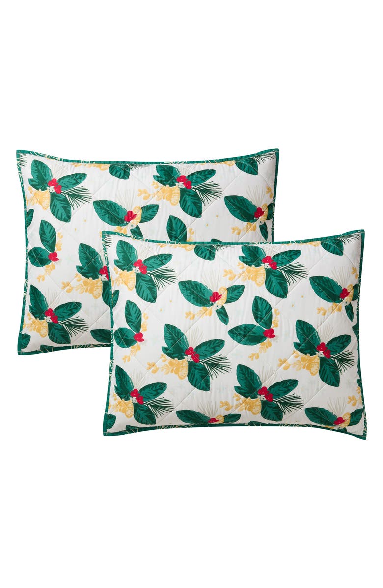 Hallmark Poinsettia 3-Piece Quilt Set, Alternate, color, White-Green