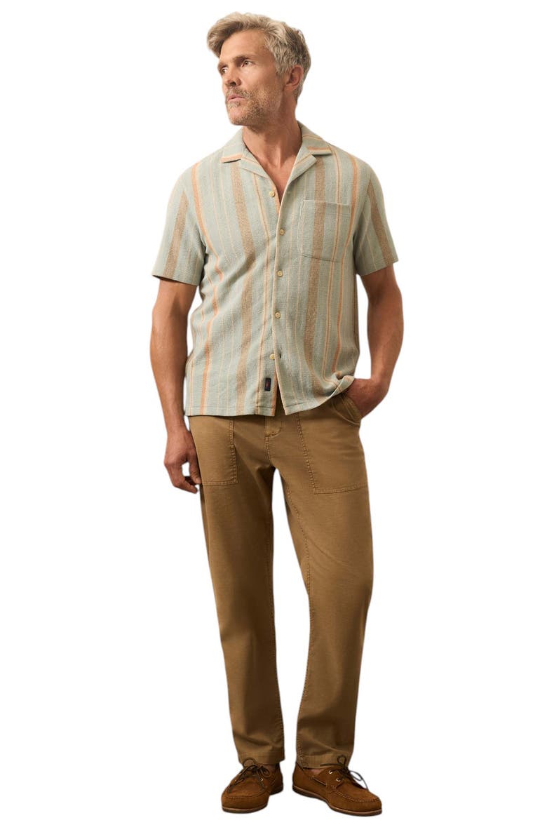 Faherty Oasis Jacquard Camp Shirt, Alternate, color, Sequoia Lake Stripe