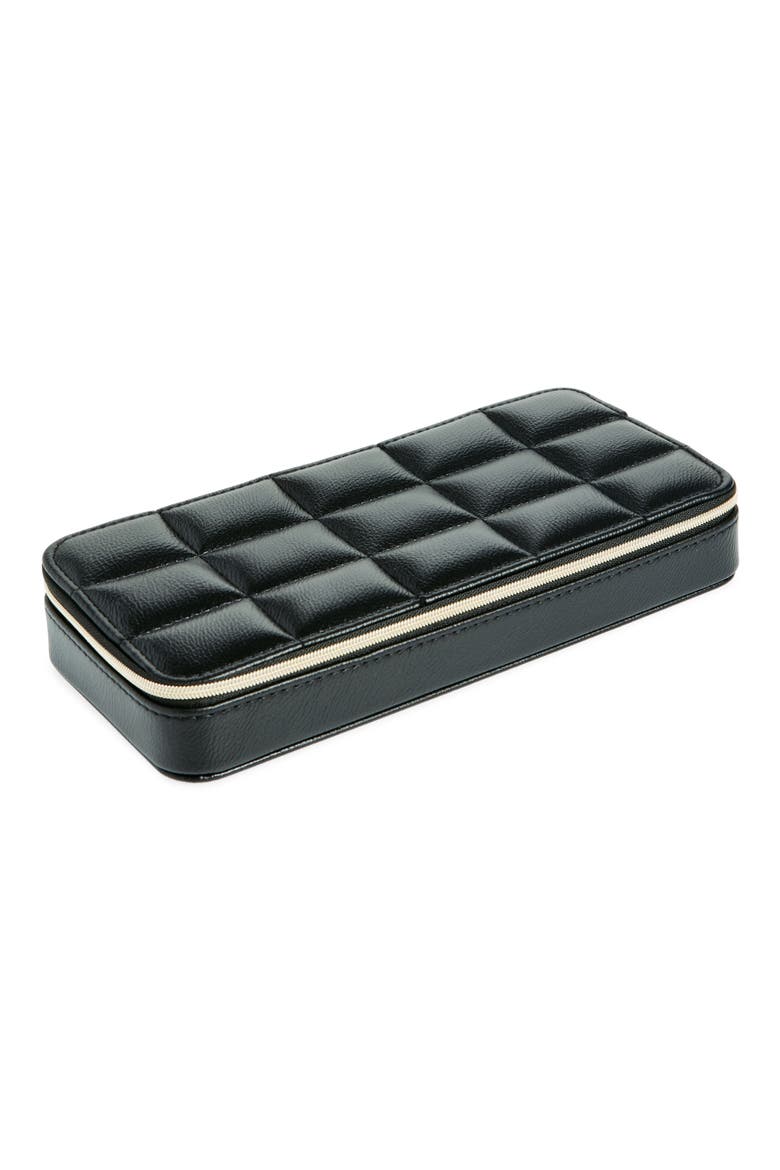 Quilted Jewelry Travel Case, Main, color, BLACK