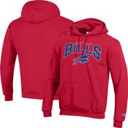 Champion Men's Champion Red Buffalo Bills Powerblend Arch over Logo Hoodie