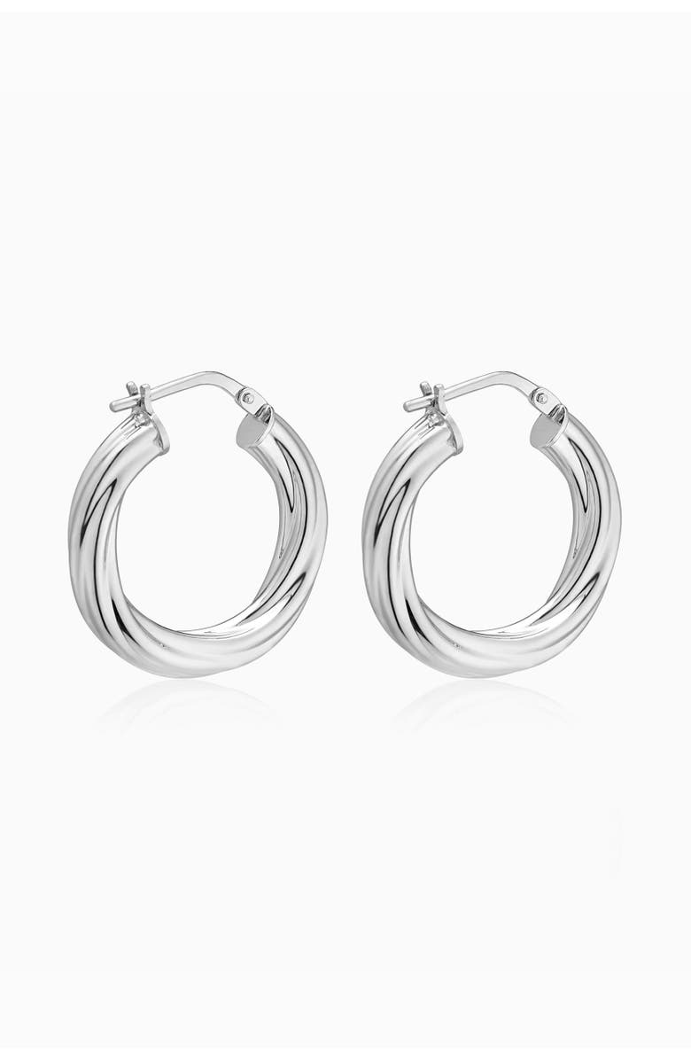 Oradina Sterling Silver Ripple Hoops, Alternate, color,