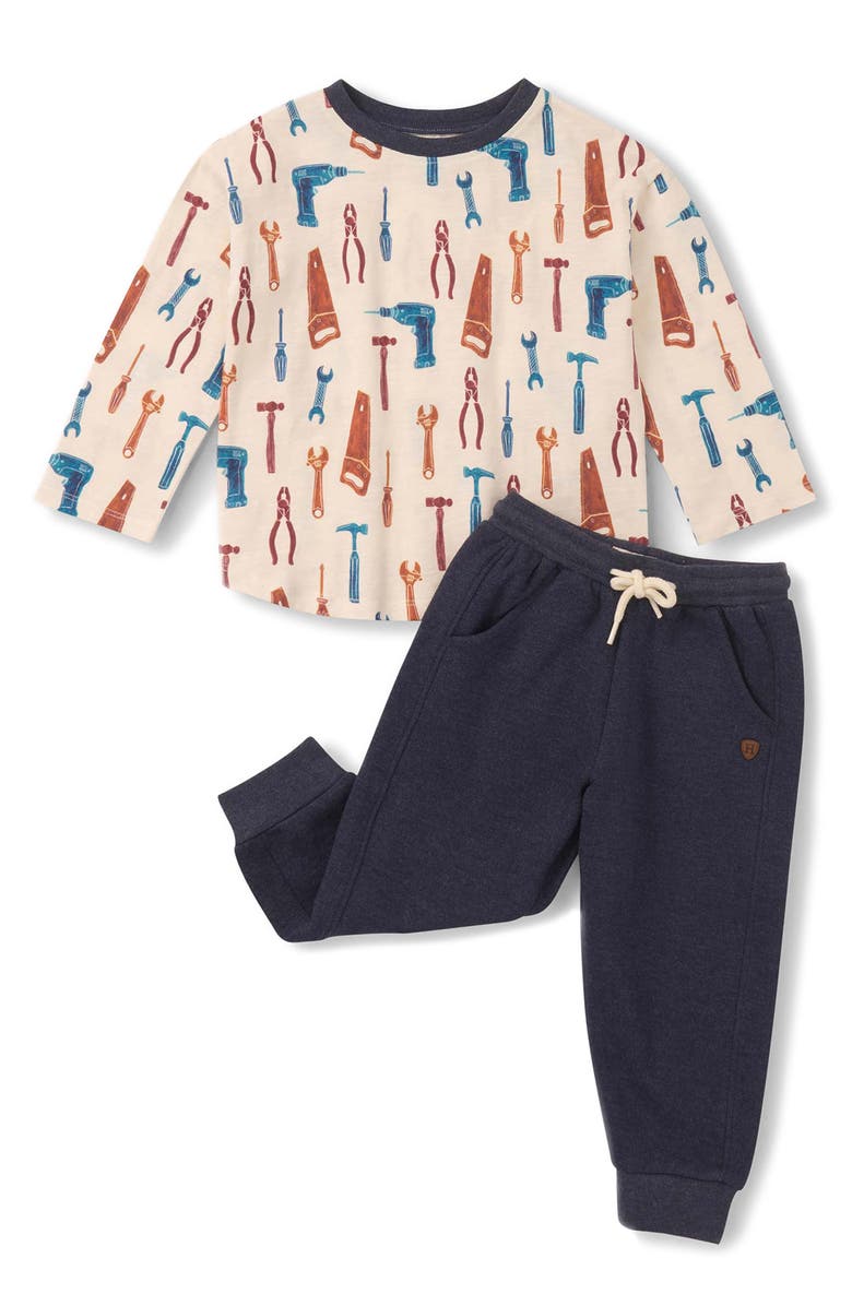 Hatley Handyman Long Sleeve Graphic T-Shirt & Joggers Set, Main, color, Cami Lace