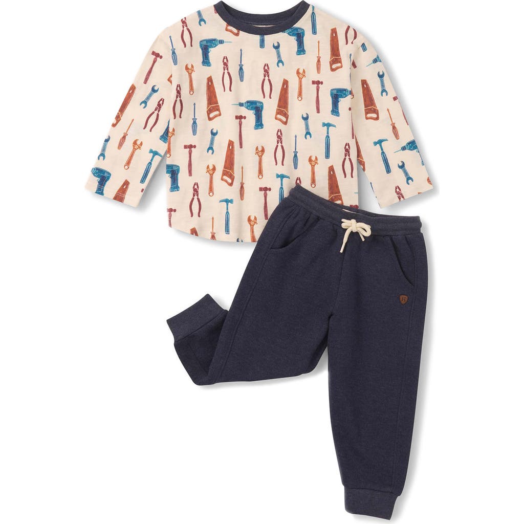 Hatley Handyman Long Sleeve Graphic T-shirt & Joggers Set In Multi