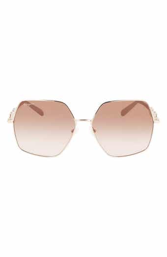 FERRAGAMO Gancini 61mm Gradient Rectangular Sunglasses