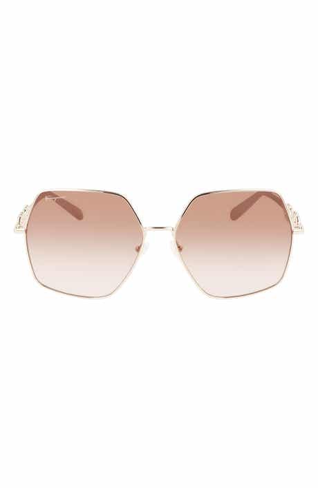FERRAGAMO Gancini 61mm Gradient Rectangular Sunglasses