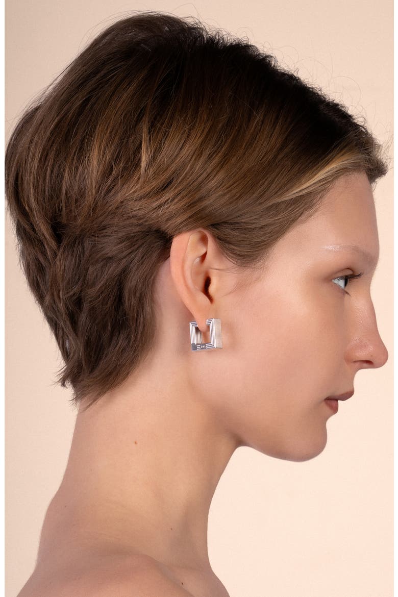 Small Aurelia Hoop Earrings, Alternate, color, SILVER