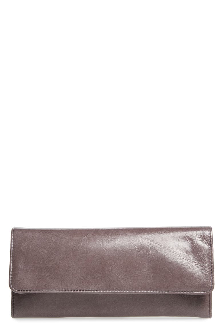 'Sadie' Leather Wallet, Main, color, GRANITE