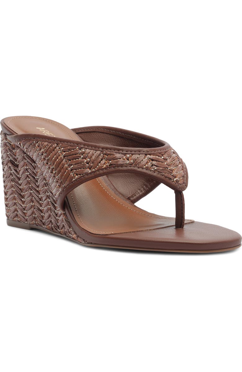 Arezzo Sara Wedge Flip Flop, Main, color, Castanho/ Cioccolato