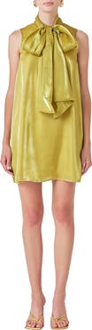 Endless Rose Bow Neck Organza Minidress