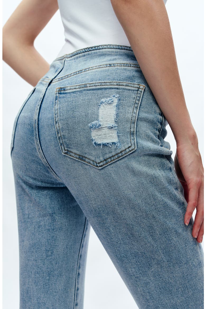 Bandless Flare Jeans, Alternate, color, LIGHT BLUE