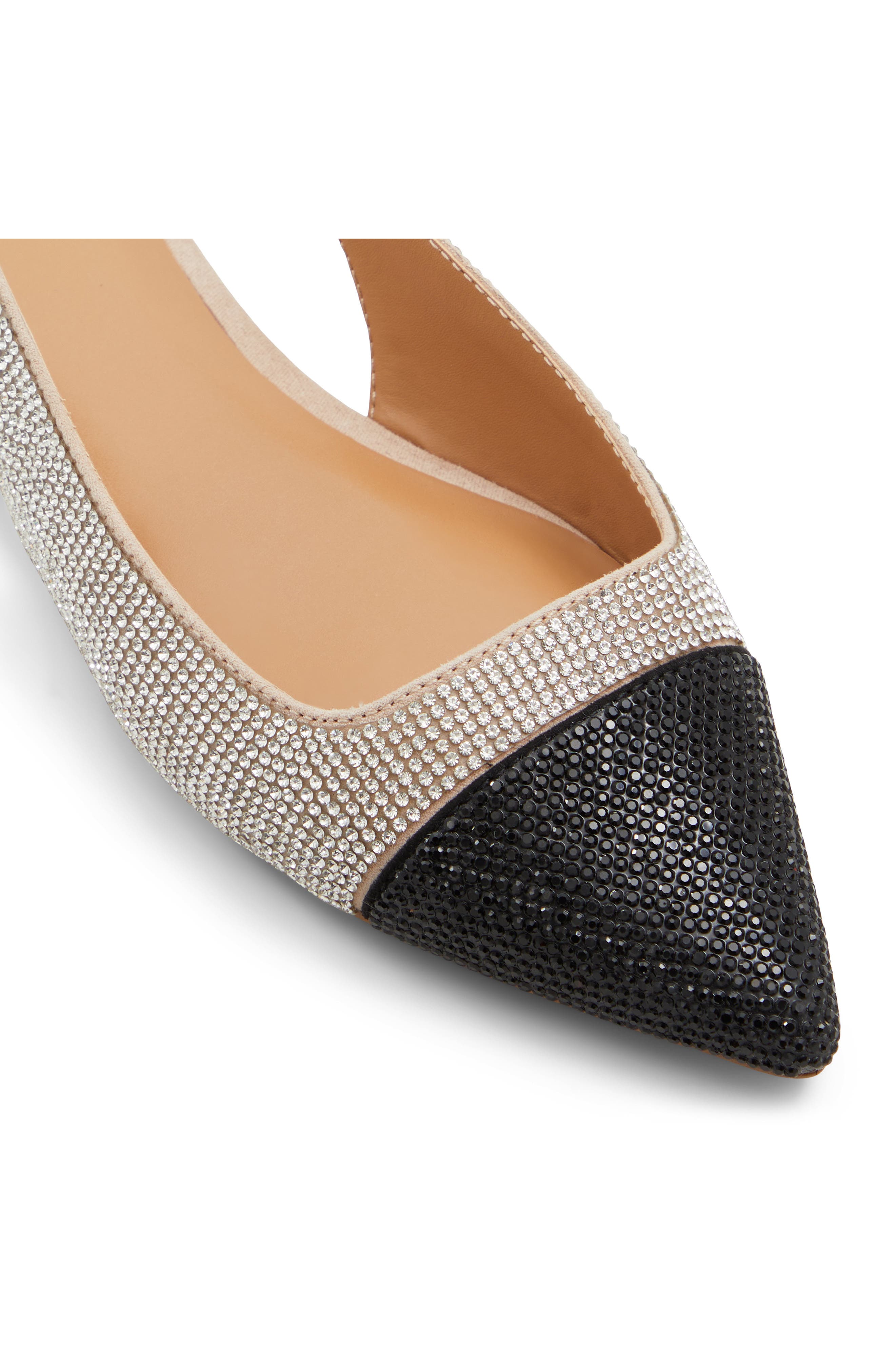 ALDO Fleure Slingback Pointed Cap Toe Flat, Alternate, color, Beige Combo