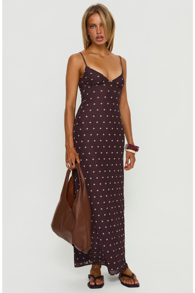 Dot Sleeveless Mesh Maxi Dress, Alternate, color, PLUM / PINK POLKA DOT