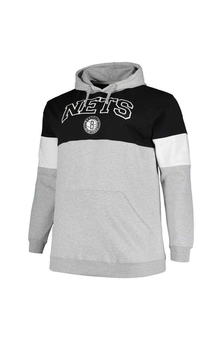 FANATICS Men's Fanatics Branded Black/White Brooklyn Nets Big & Tall Pullover Hoodie, Alternate, color, Black