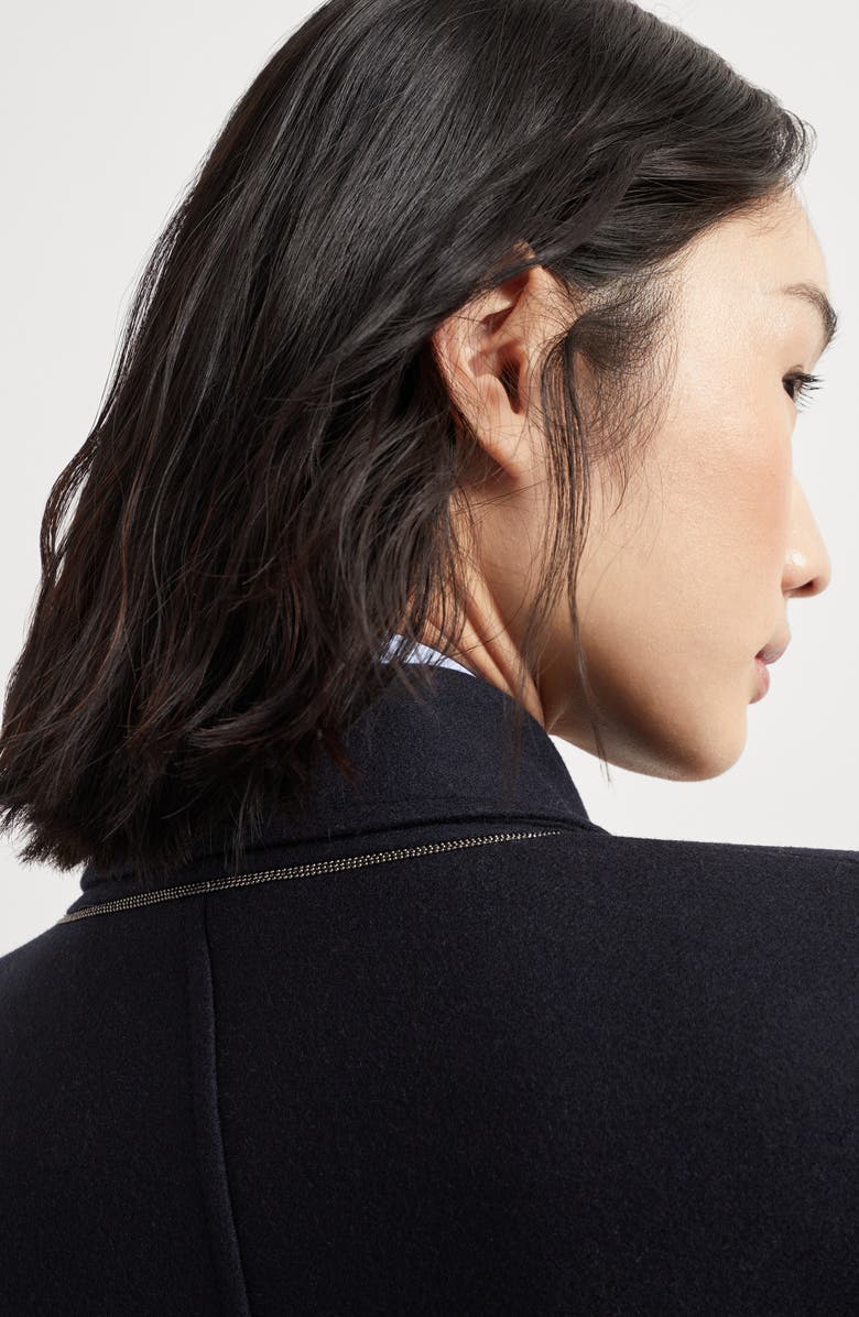 Brunello Cucinelli Lightweight wool fabric overcoat, Alternate, color, Night