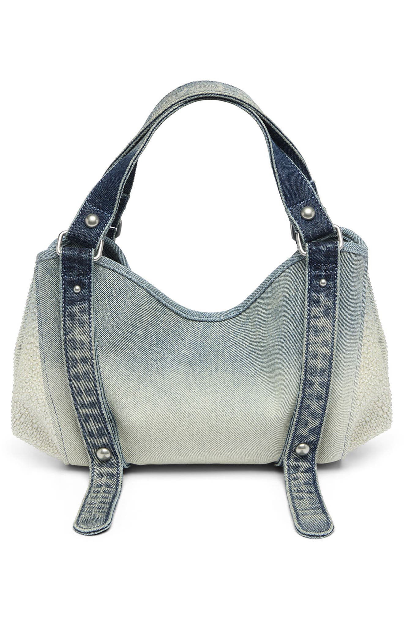 D-One Small Denim Top Handle Bag, Alternate, color, MEDIUM BLUE