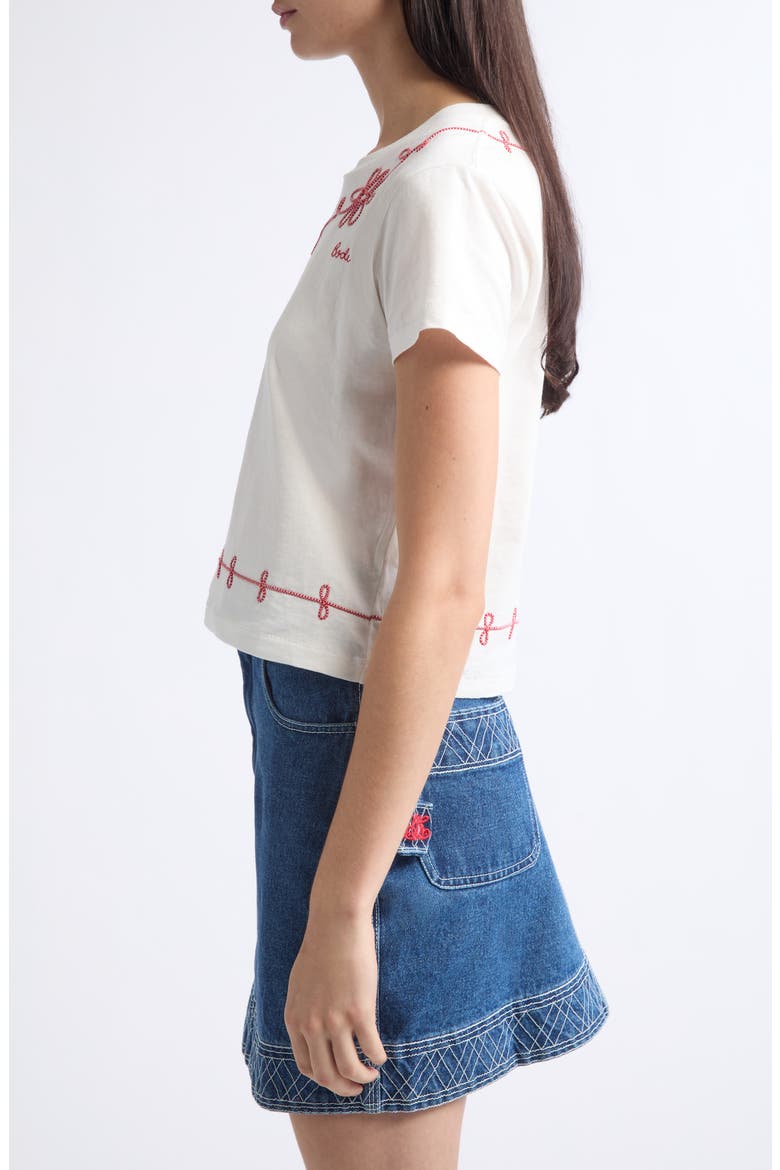 Lasso Embroidered Cotton T-Shirt, Alternate, color, CREAM