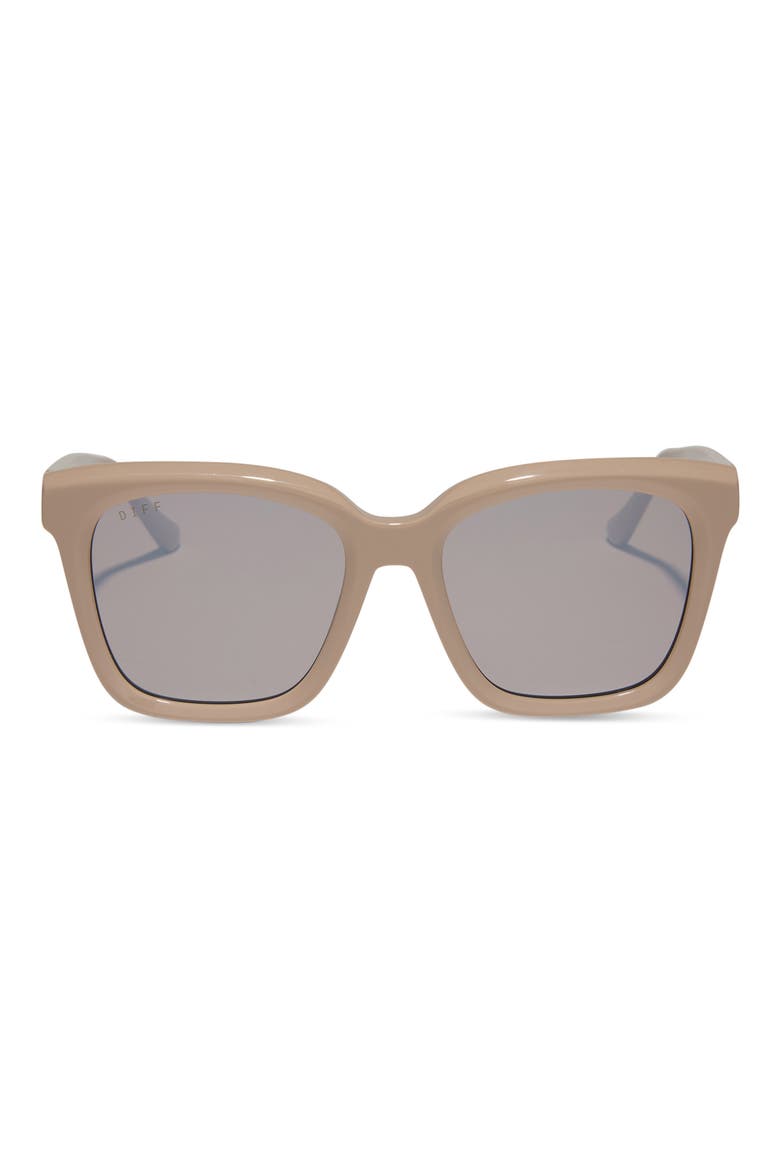 Meredith 54mm Square Sunglasses, Main, color, SILVER FLASH