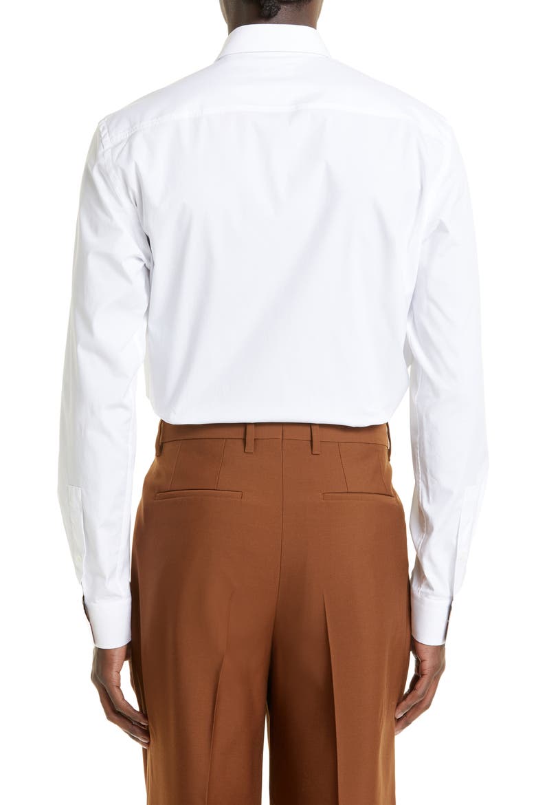 Sherfield Equestrian Knight Stretch Cotton Poplin Button-Up Shirt, Alternate, color, WHITE