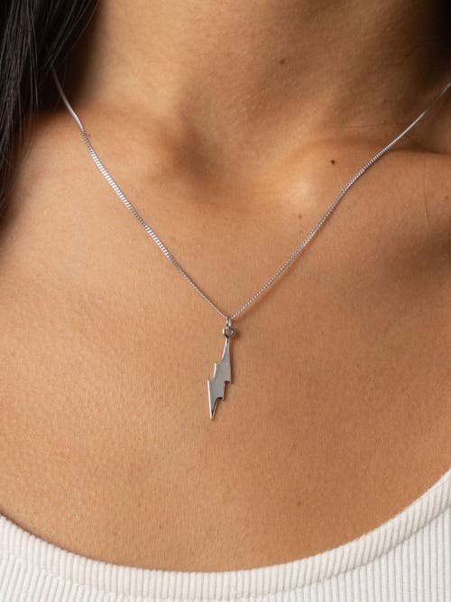 Saint + Sofia Lightning Necklace In Silver