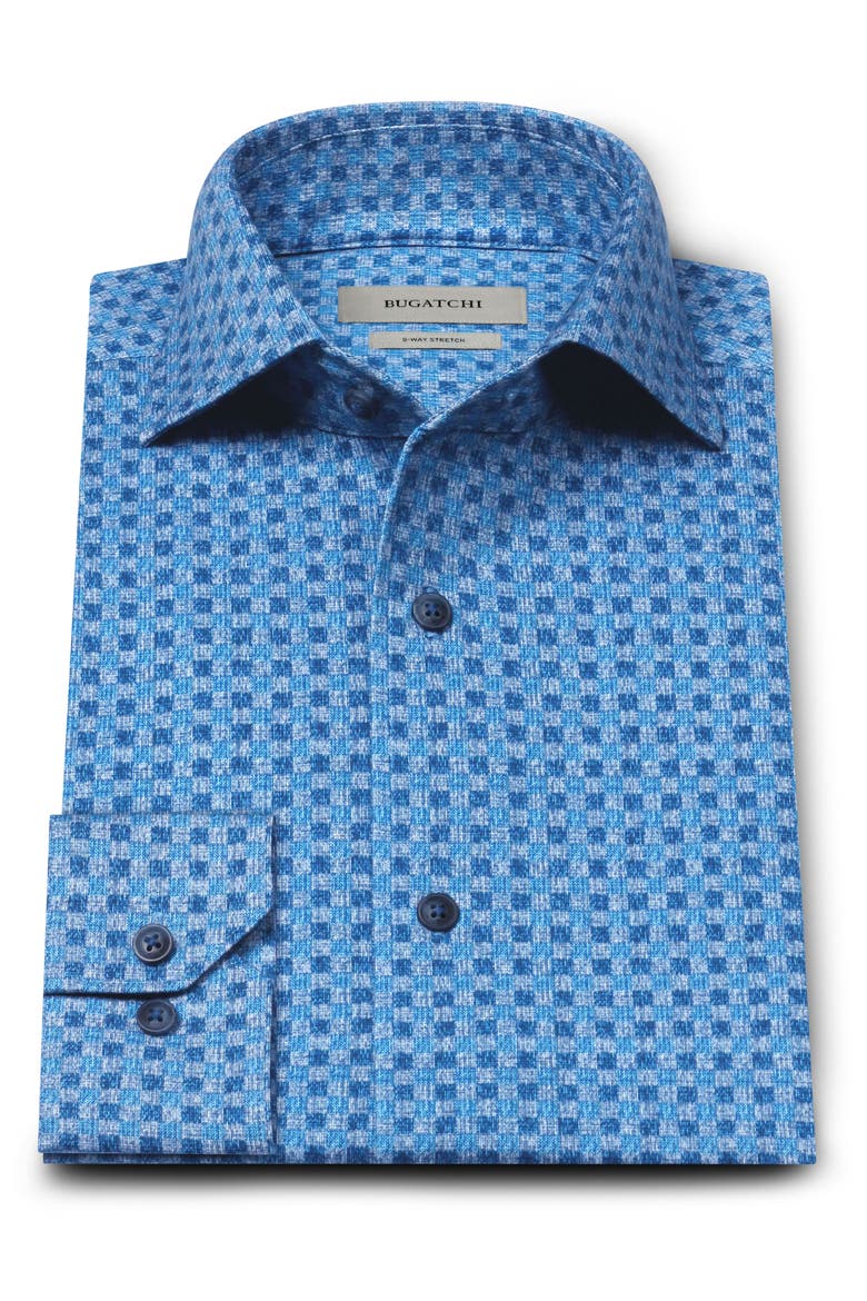 Devon OoohCotton® Print Button-Up Shirt, Alternate, color, MARINE BLUE
