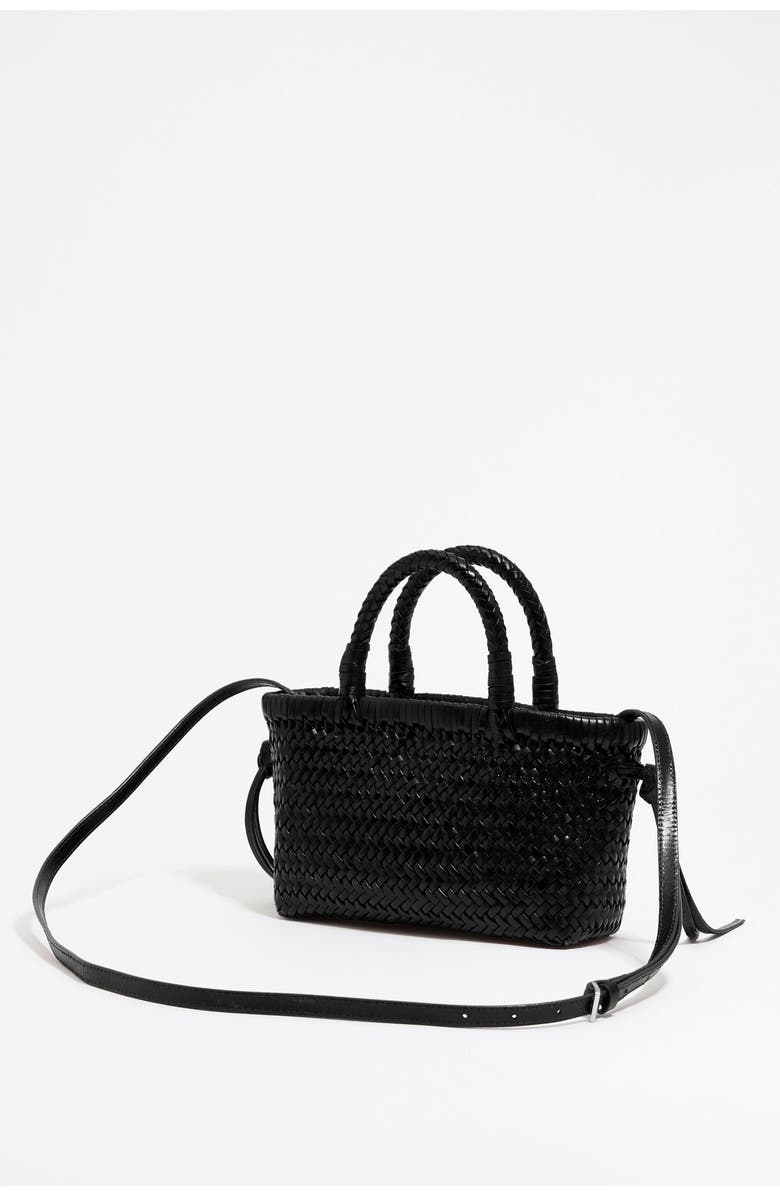 Bimba y Lola Plaited Leather Mini Bag, Alternate, color, Black