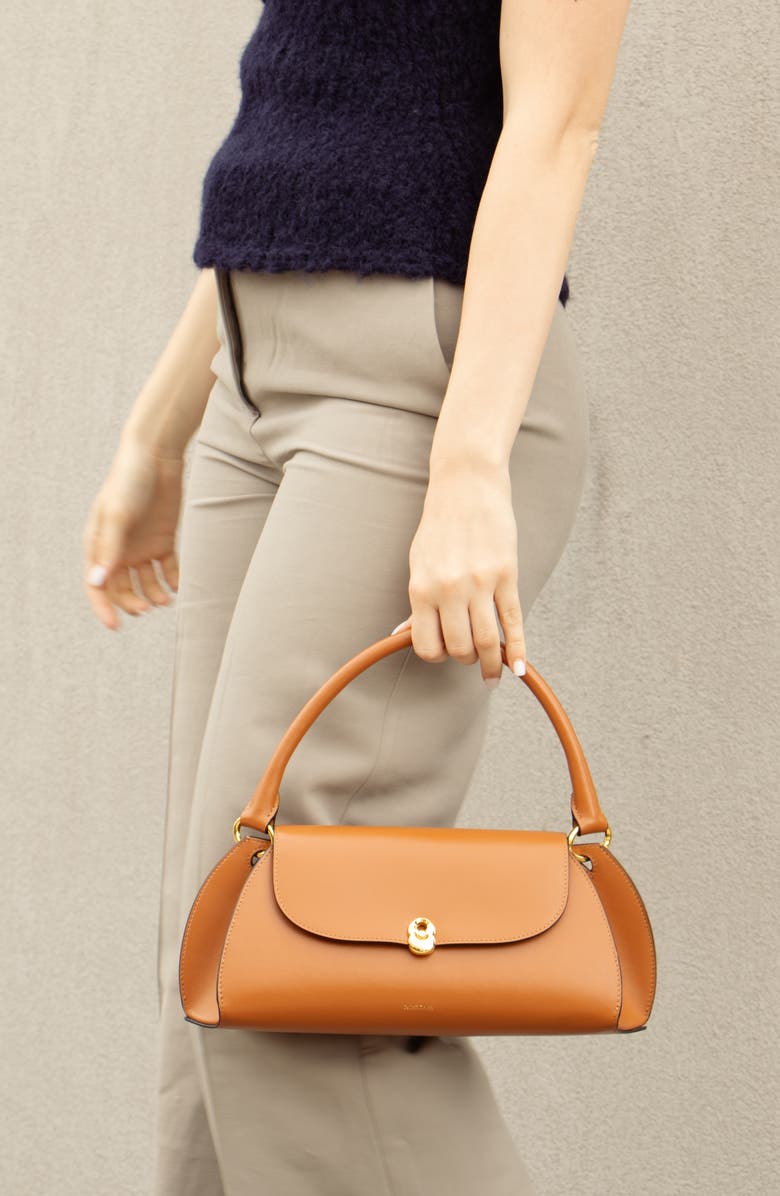 NOIRGAZE Scallop Calf Leather Bag, Alternate, color, Tan