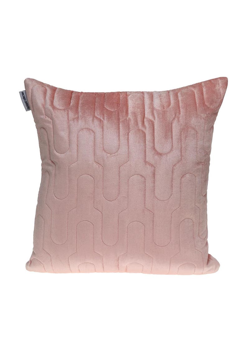 Basil Quilted Velvet Throw Pillow, Main, color, PINK