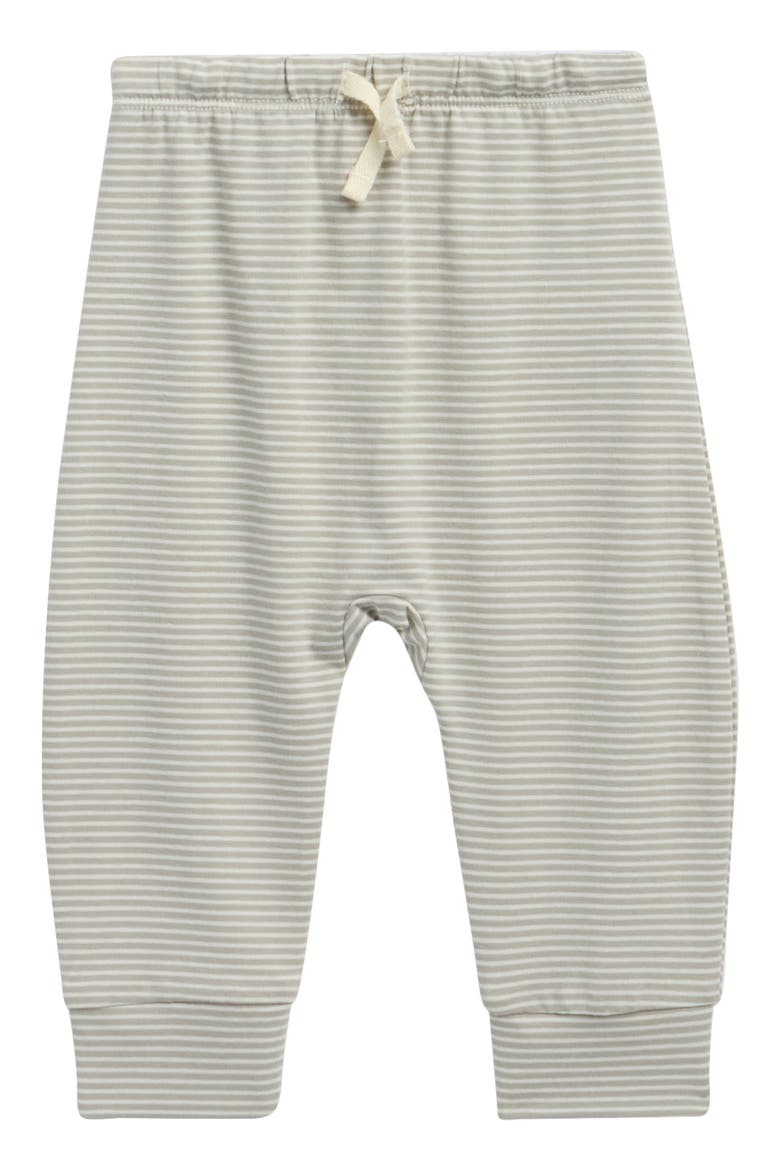 Kids' Stripe Drawstring Brushed Jersey Pants, Main, color, SAGE