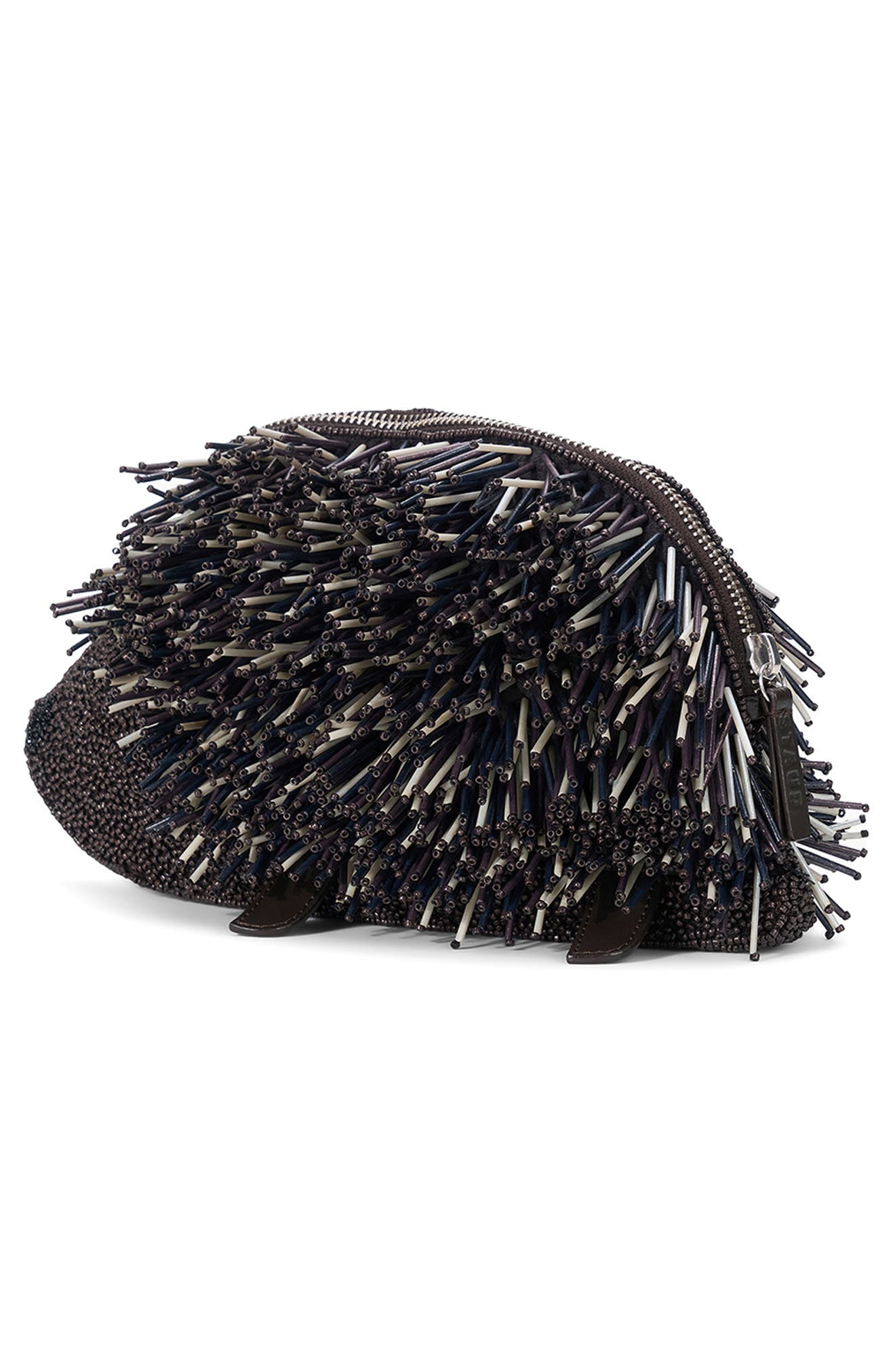 Porcupine Beaded Clutch, Alternate, color, BLACK MULTI