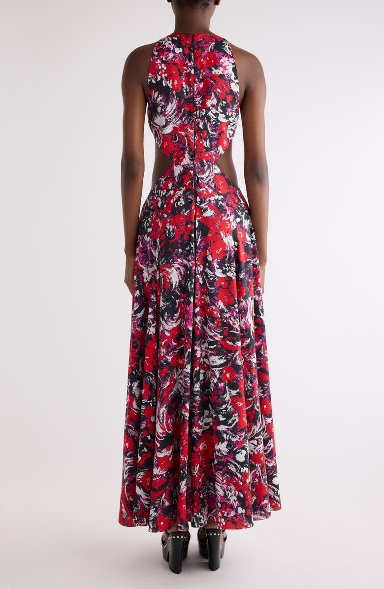 Givenchy Print Fluid Cutout Dress, Alternate, color, Fuchsia