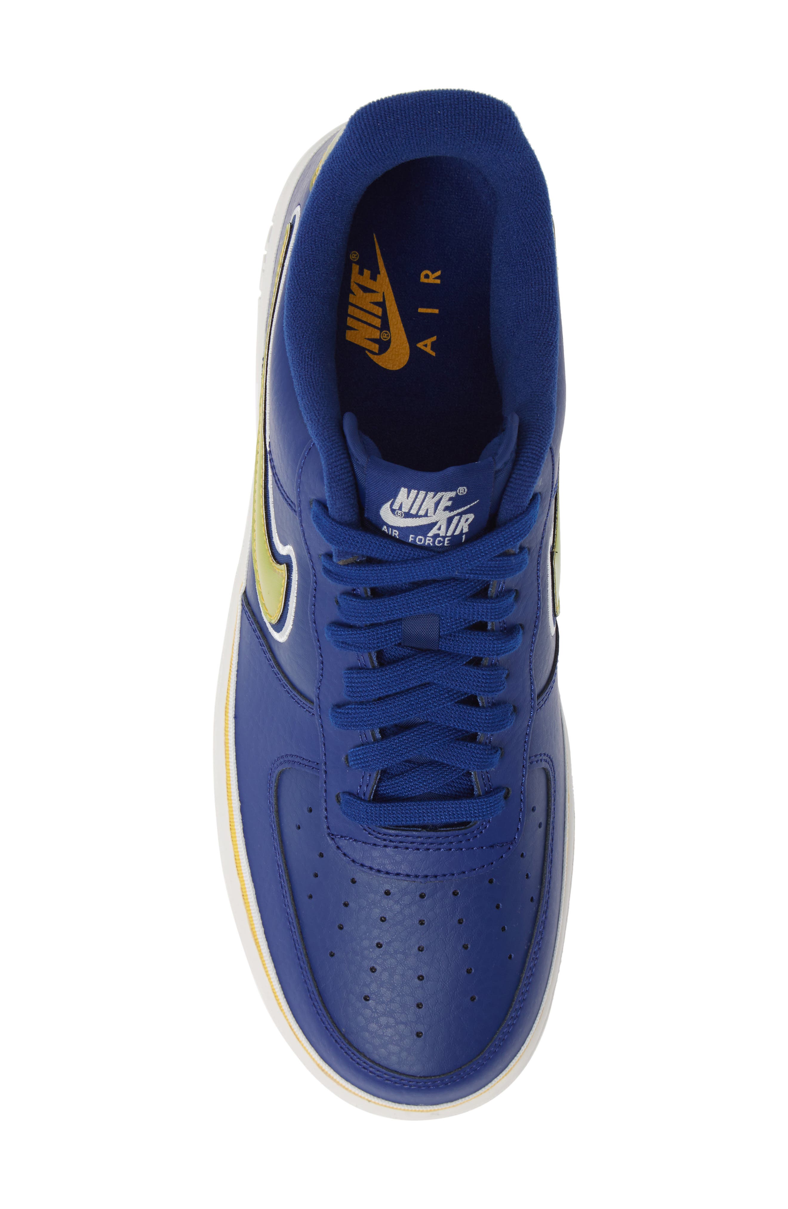 Air Force 1 '07 LV8 Sport Shoe, Alternate, color, DEEP ROYAL/ GOLD/ OFF WHITE