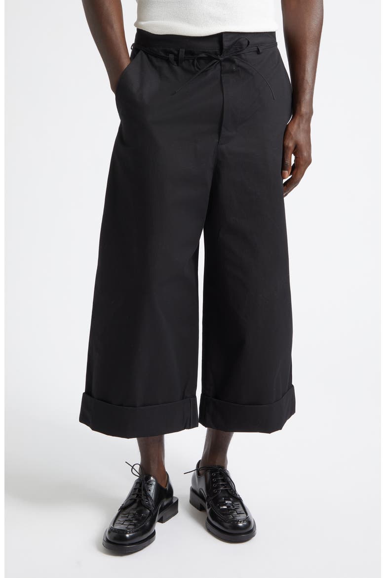 Le Pantalon Marin Belted Cotton Poplin Wide Leg Pants, Main, color, BLACK 990