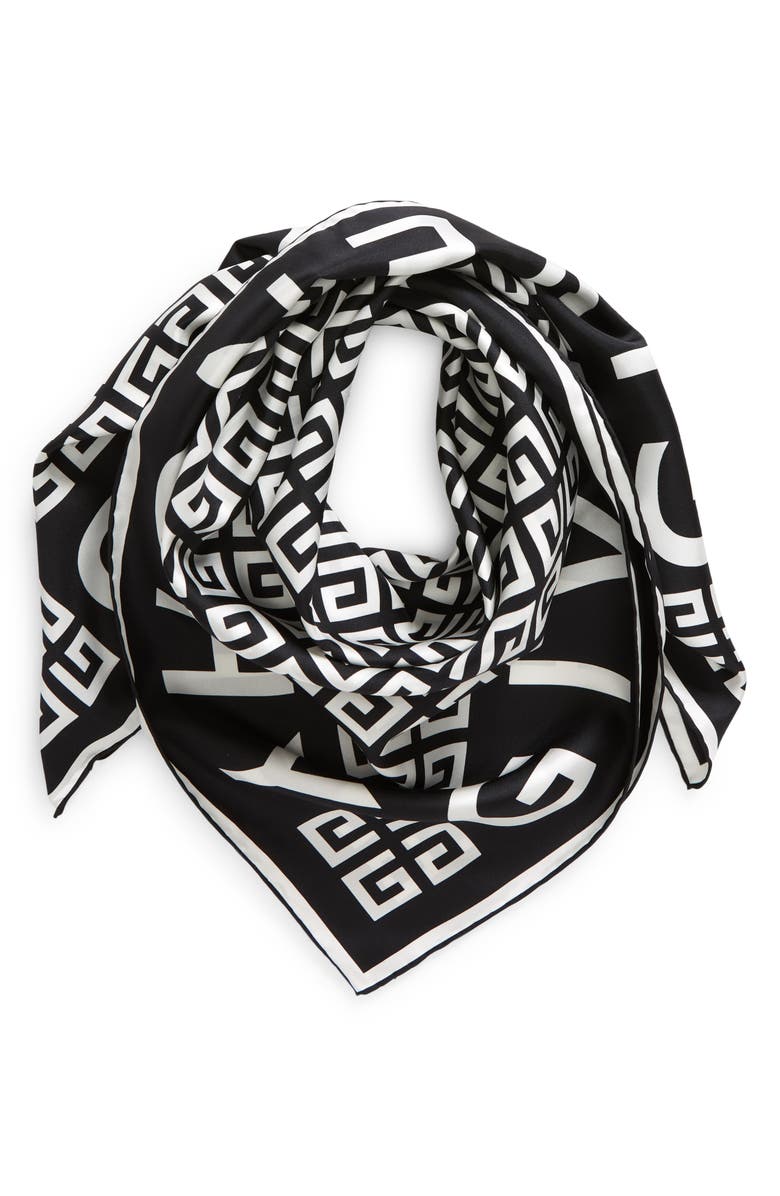 Givenchy 4G Monogram Silk Square Scarf, Alternate, color, 