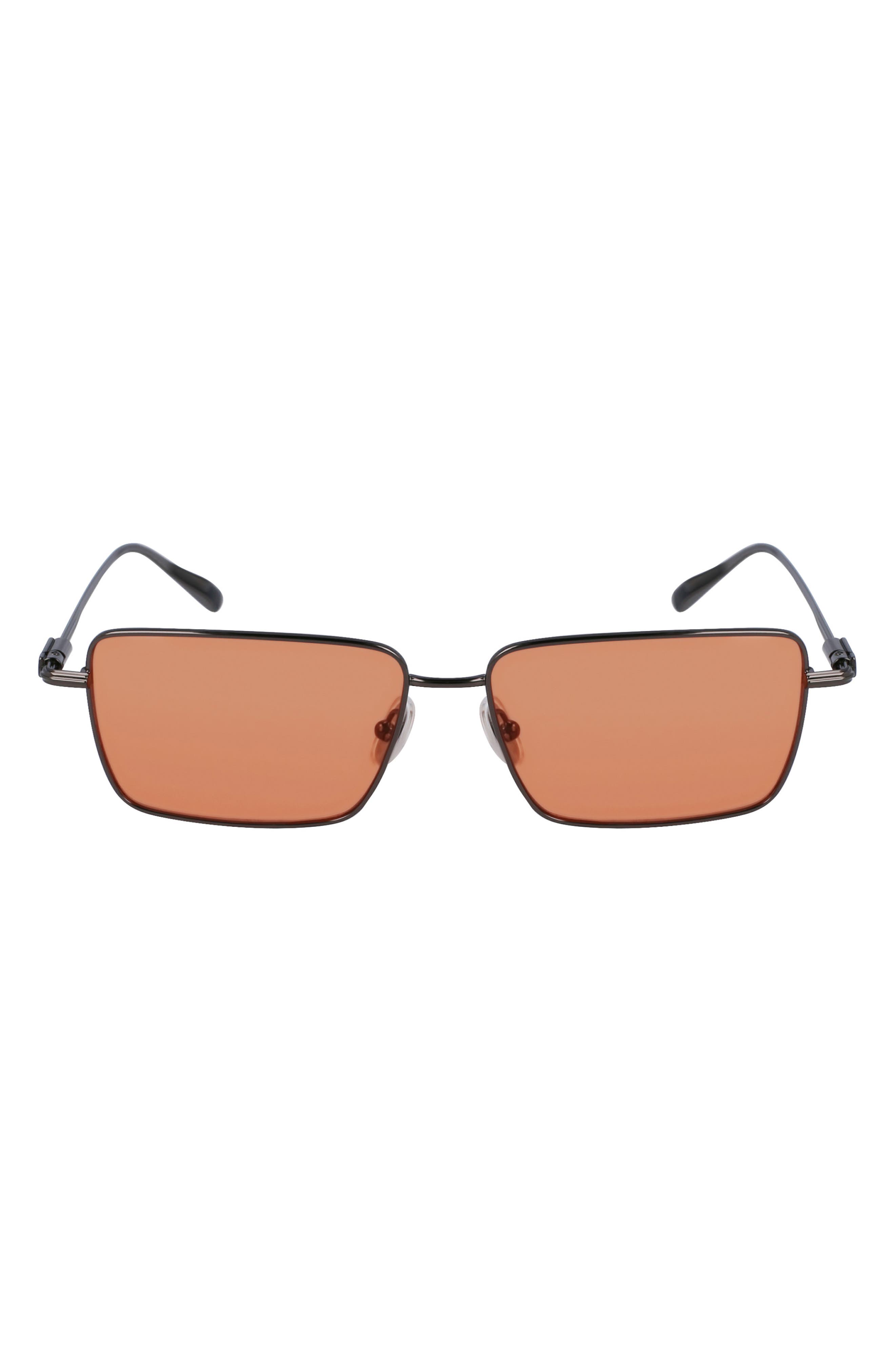 Ferragamo Gancini Evolution 57mm Rectangular Sunglasses In Brown