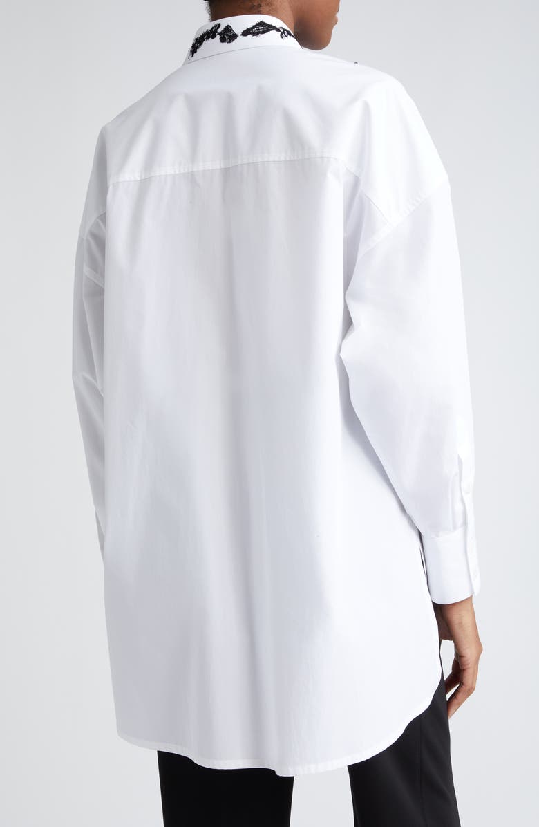 Dolce&Gabbana Floral Lace High-Low Button-Up Shirt, Alternate, color,