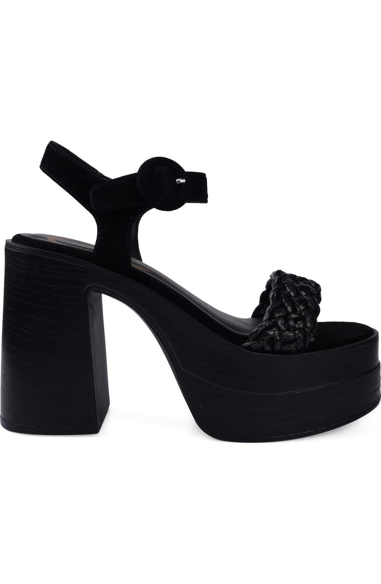 Candie's Zaide Ankle Strap Platform Sandal, Alternate, color, Black Leather