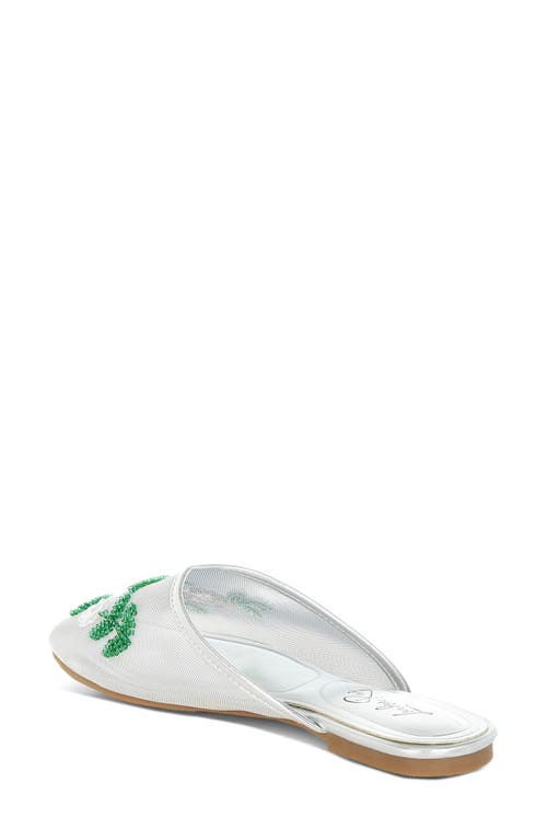London Rag Nahra Embellished Mesh Mule In Silver
