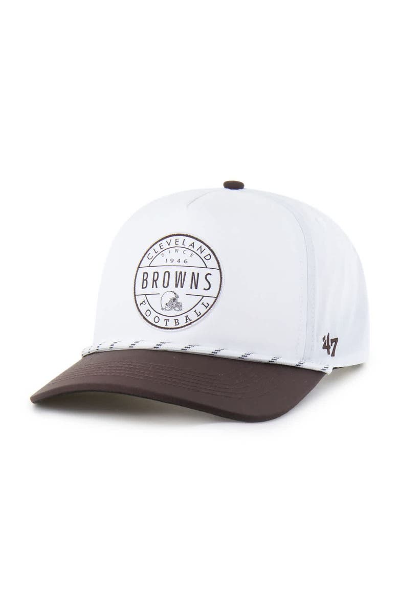 '47 Men's '47 White/Brown Cleveland Browns Suburbia Hitch Two-Tone Adjustable Hat, Main, color, 