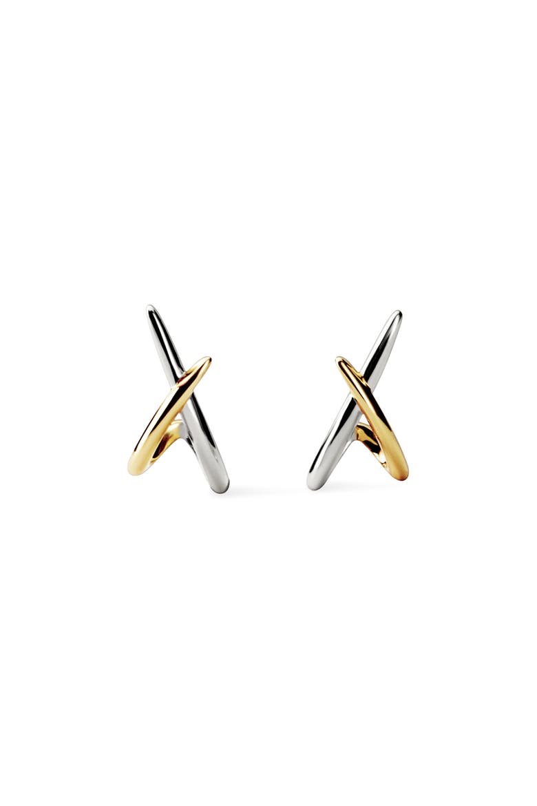 Gold Stud Earrings - Sloane Two Tone, Main, color, Two Tone