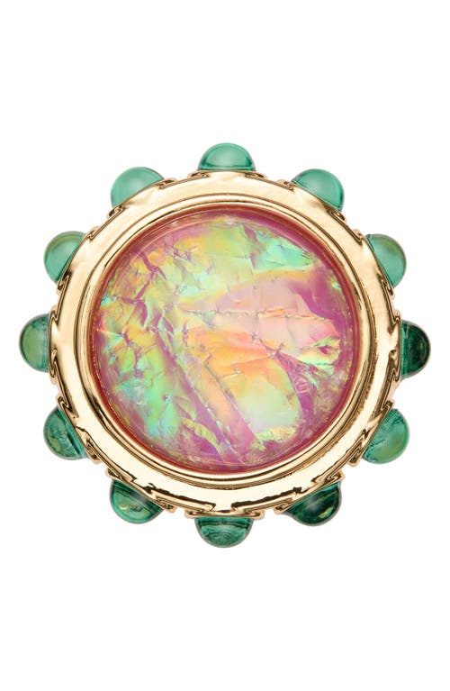 Shop Kurt Geiger London Round Cocktail Ring In Pink