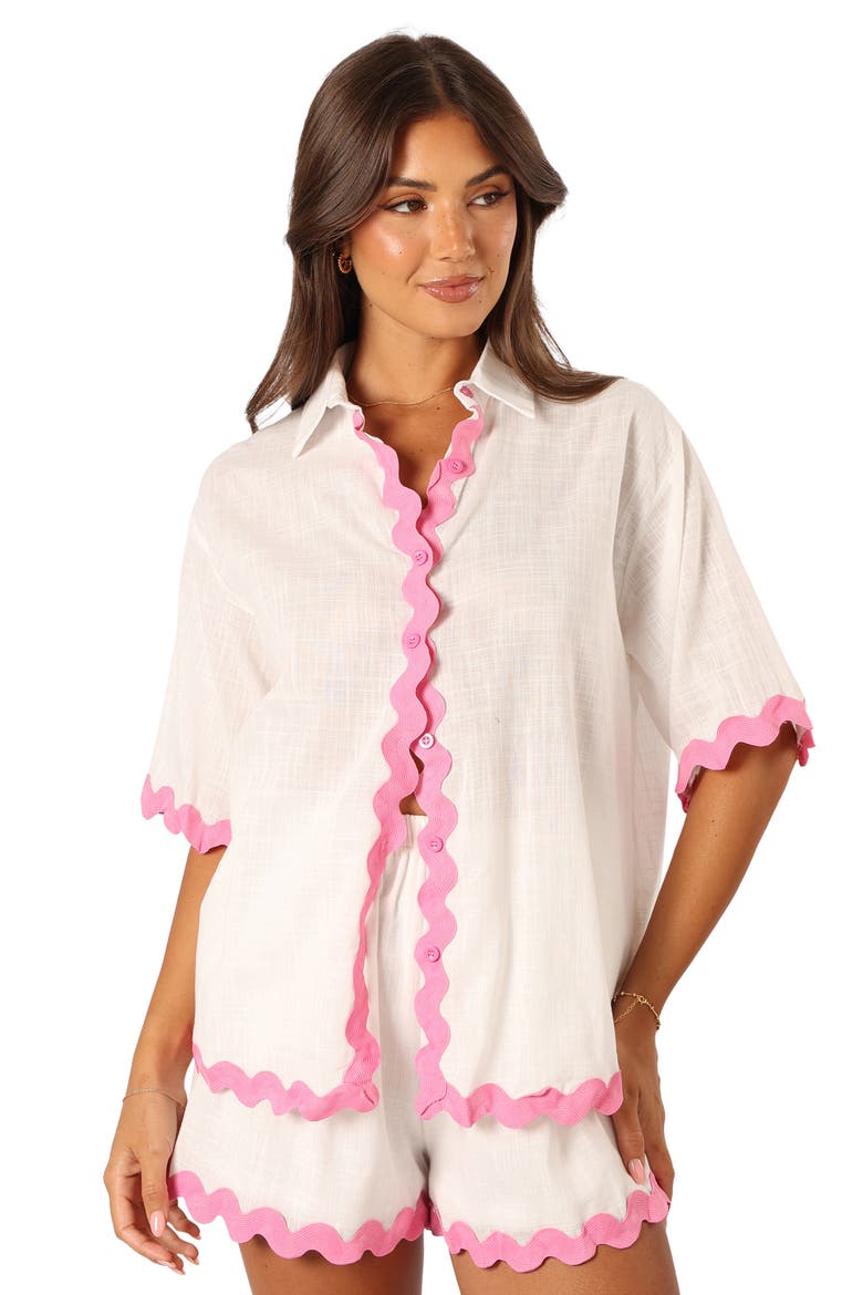 Wilson Button-Up Shirt & Shorts, Alternate, color, WHITE PINK