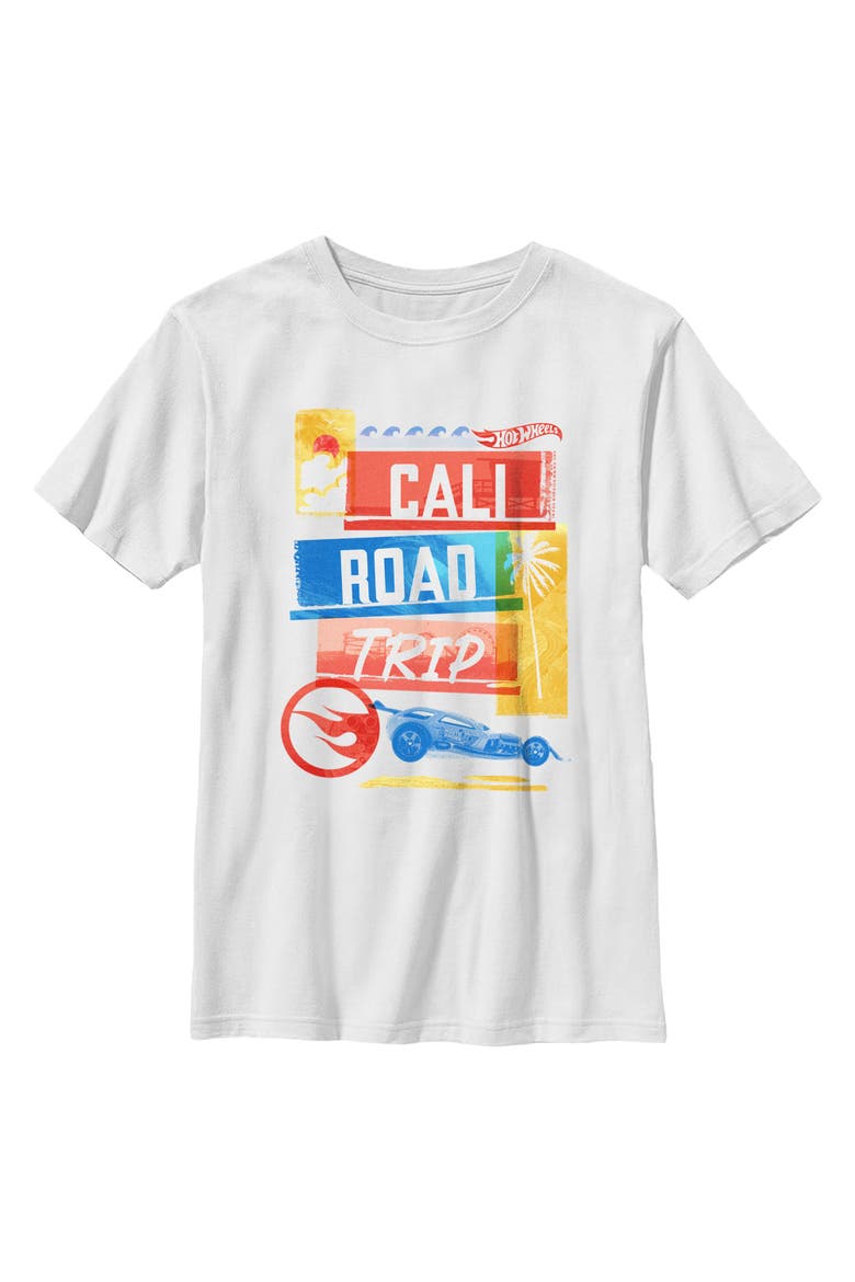 Boys Hot Wheels Cali Road Trip Racing T Shirt, Main, color, White