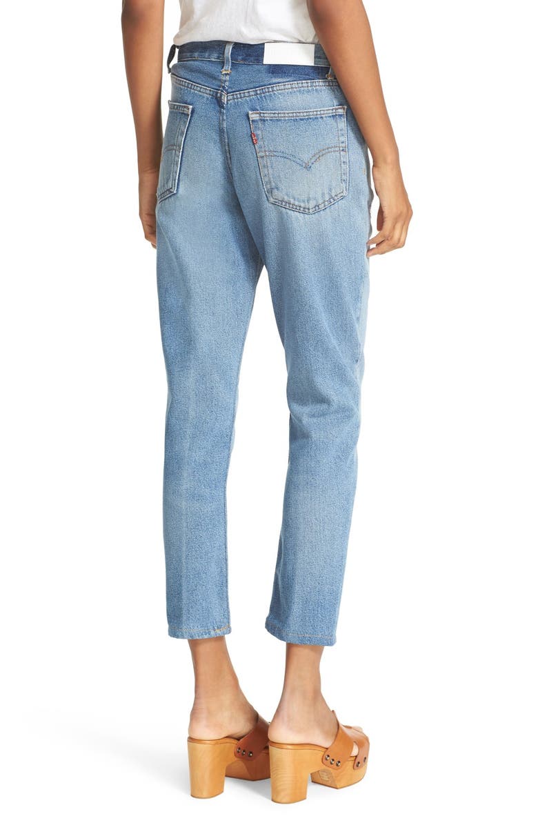 Re/Done Reconstructed High Waist Ankle Crop Jeans, Alternate, color, 