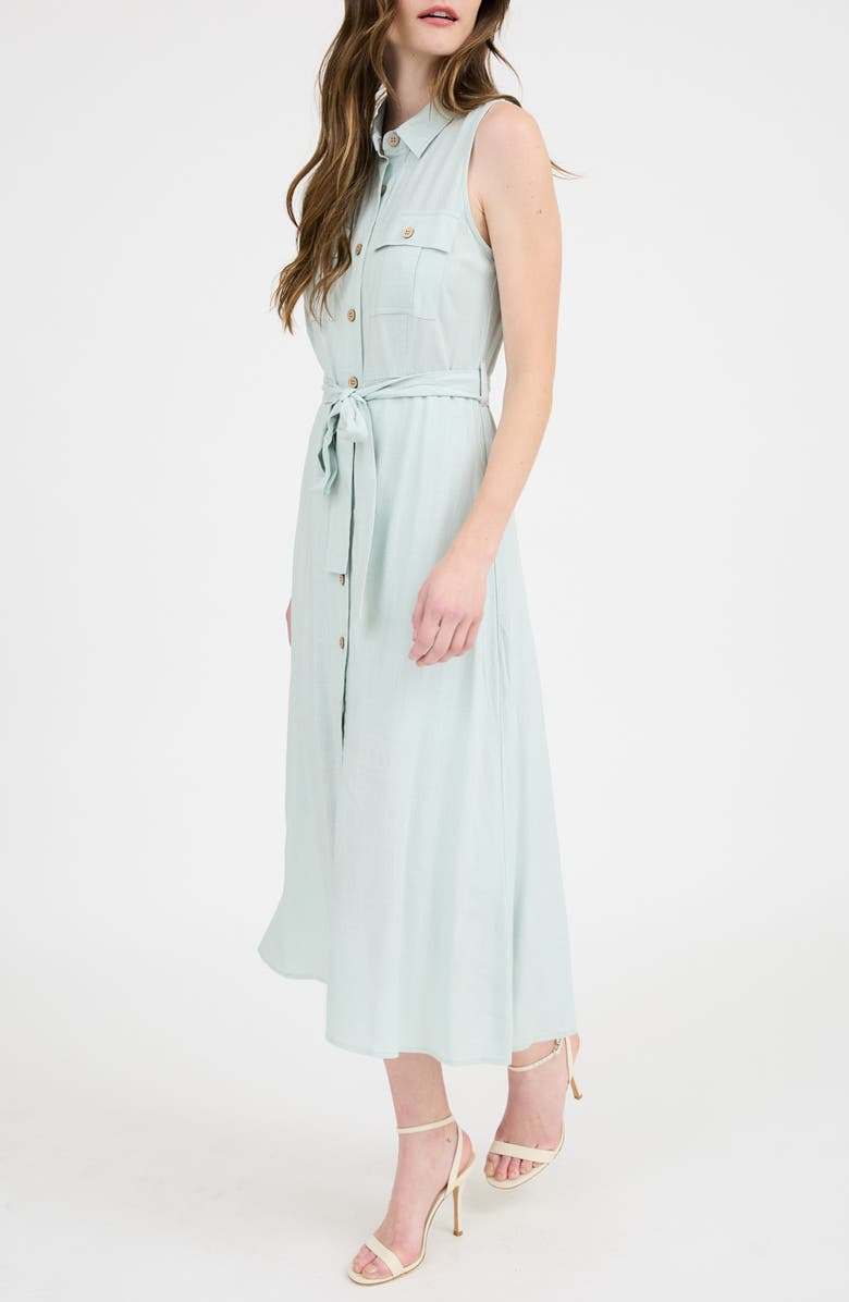Belted Sleeveless Shirtdress