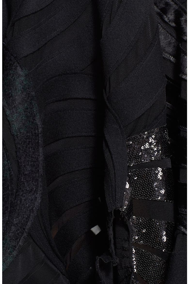 Melton Wool Blend Midi Skirt, Alternate, color, BLACK