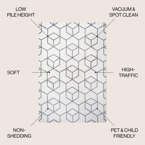 Jonathan Y Tumbling Blocks Modern Geometric Area Rug In White/gray
